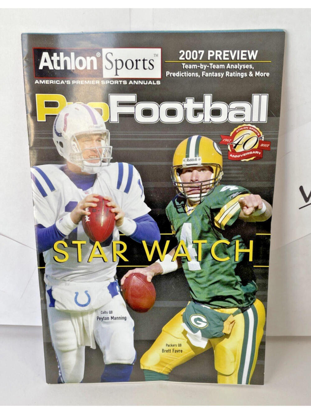 Athlon Sports Pro Football 2007 Preview NFL Peyton Manning Brett Favre